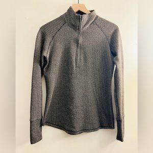 Kavu Women Brown Black Herringbone 1/4 Zip Pullover Jacket comfy sporty M